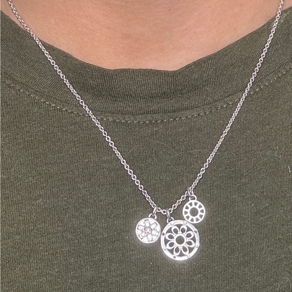 Coach Jewelry - Coach Sterling Silver 925 Triple Pendant Necklace